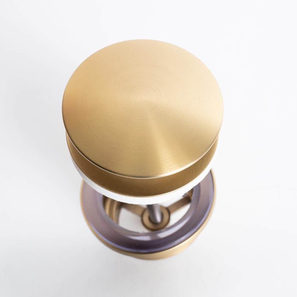 Bonde vidage de lavabo universelle, pop up, or brossé