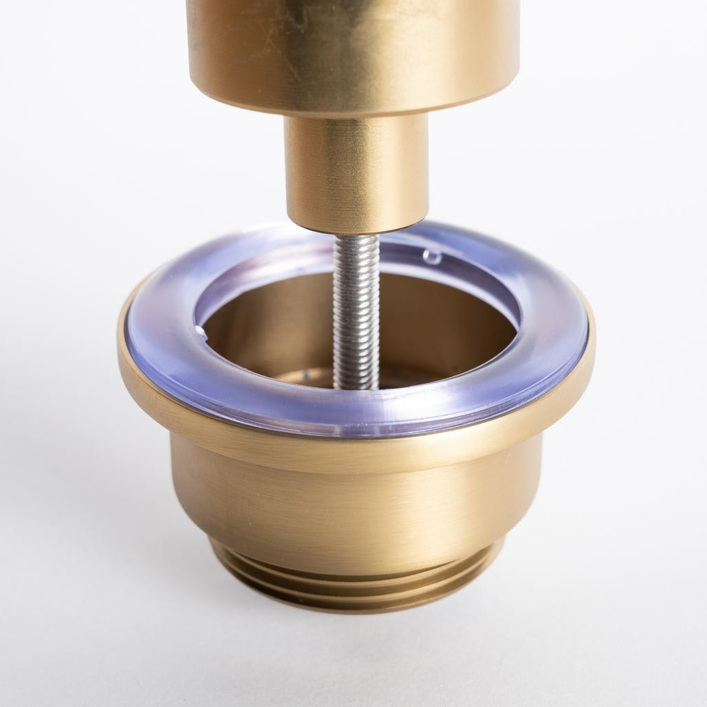 Bonde vidage de lavabo universelle, pop up, or brossé