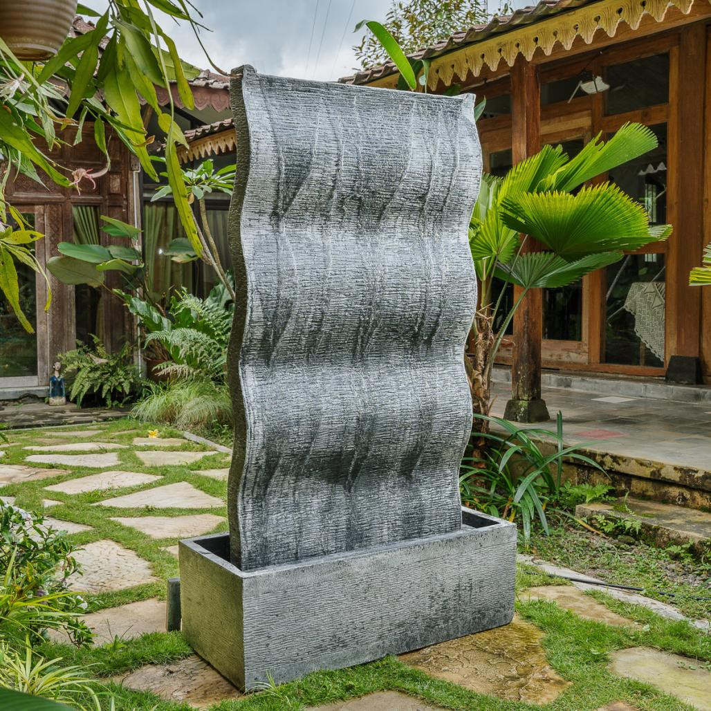 Mur d'eau contemporain vague double face 155cm Mur d'eau contemporain vague double face 155cm