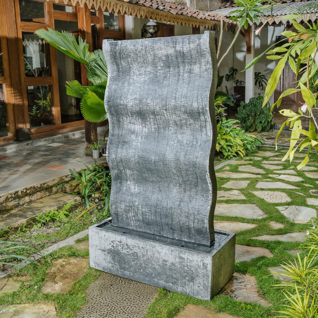Mur d'eau contemporain vague double face 155cm Mur d'eau contemporain vague double face 155cm