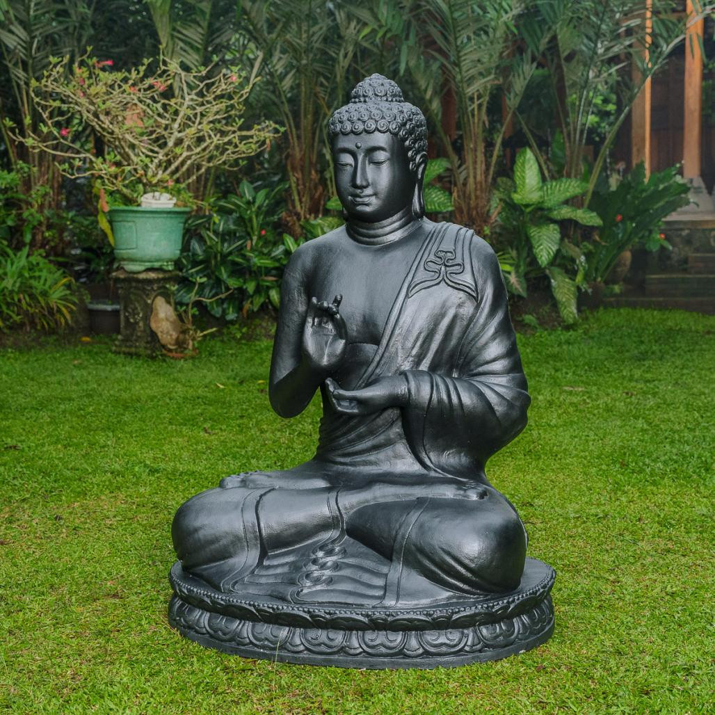 Statue de bouddha assis noir 150cm Statue de bouddha assis noir 150cm