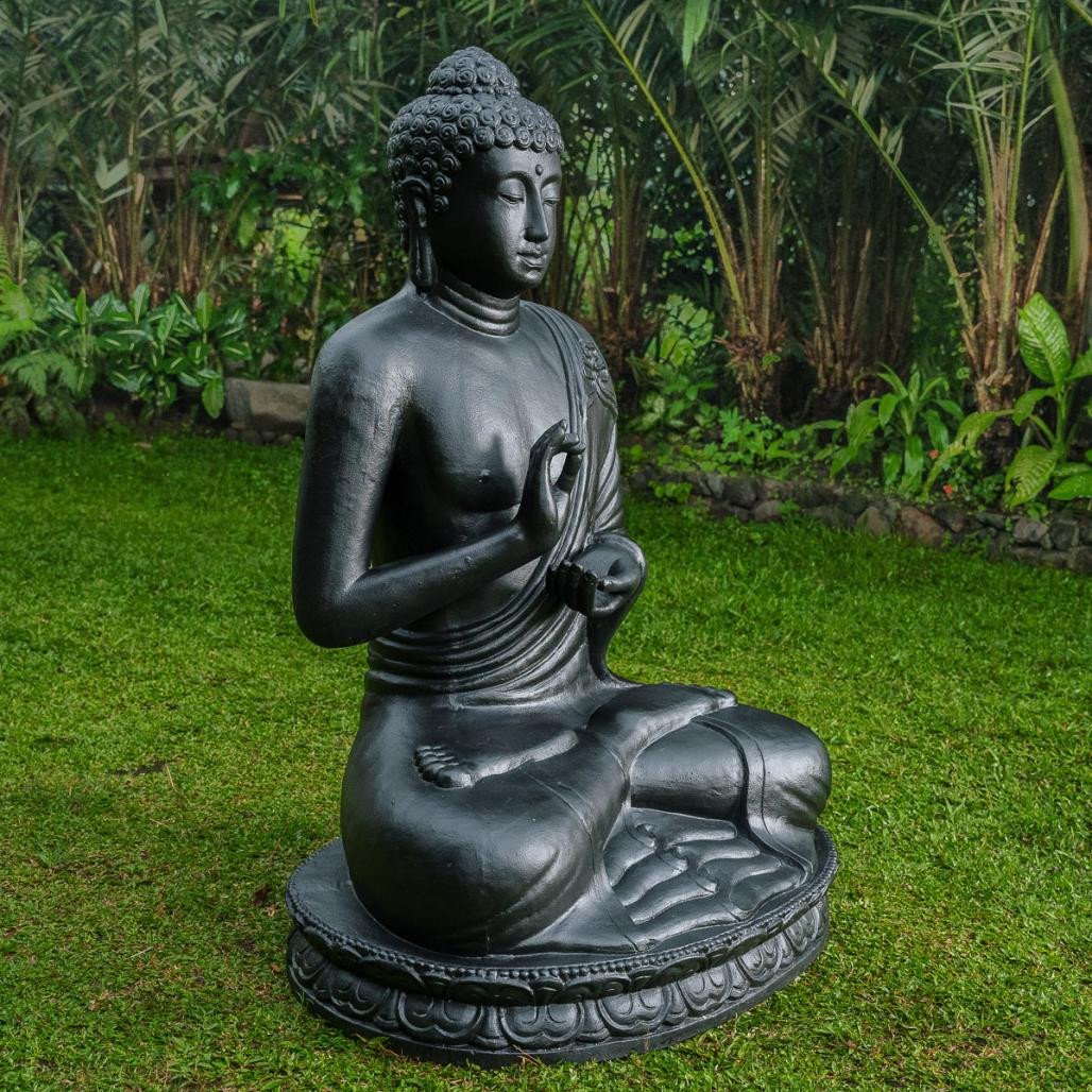 Statue de bouddha assis noir 150cm Statue de bouddha assis noir 150cm