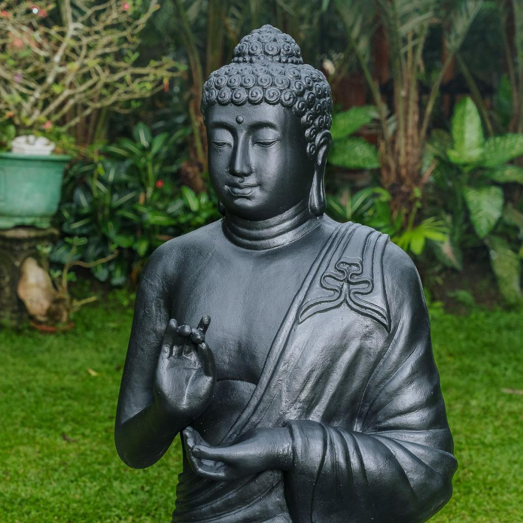 Statue de bouddha assis noir 150cm Statue de bouddha assis noir 150cm