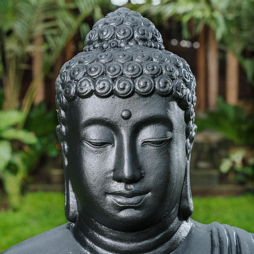 Statue de bouddha assis noir 150cm Statue de bouddha assis noir 150cm