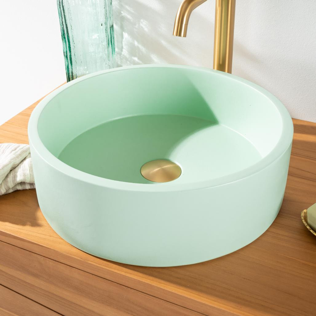 Vasque à poser ronde béton vert Nox Vasque à poser ronde béton vert Nox