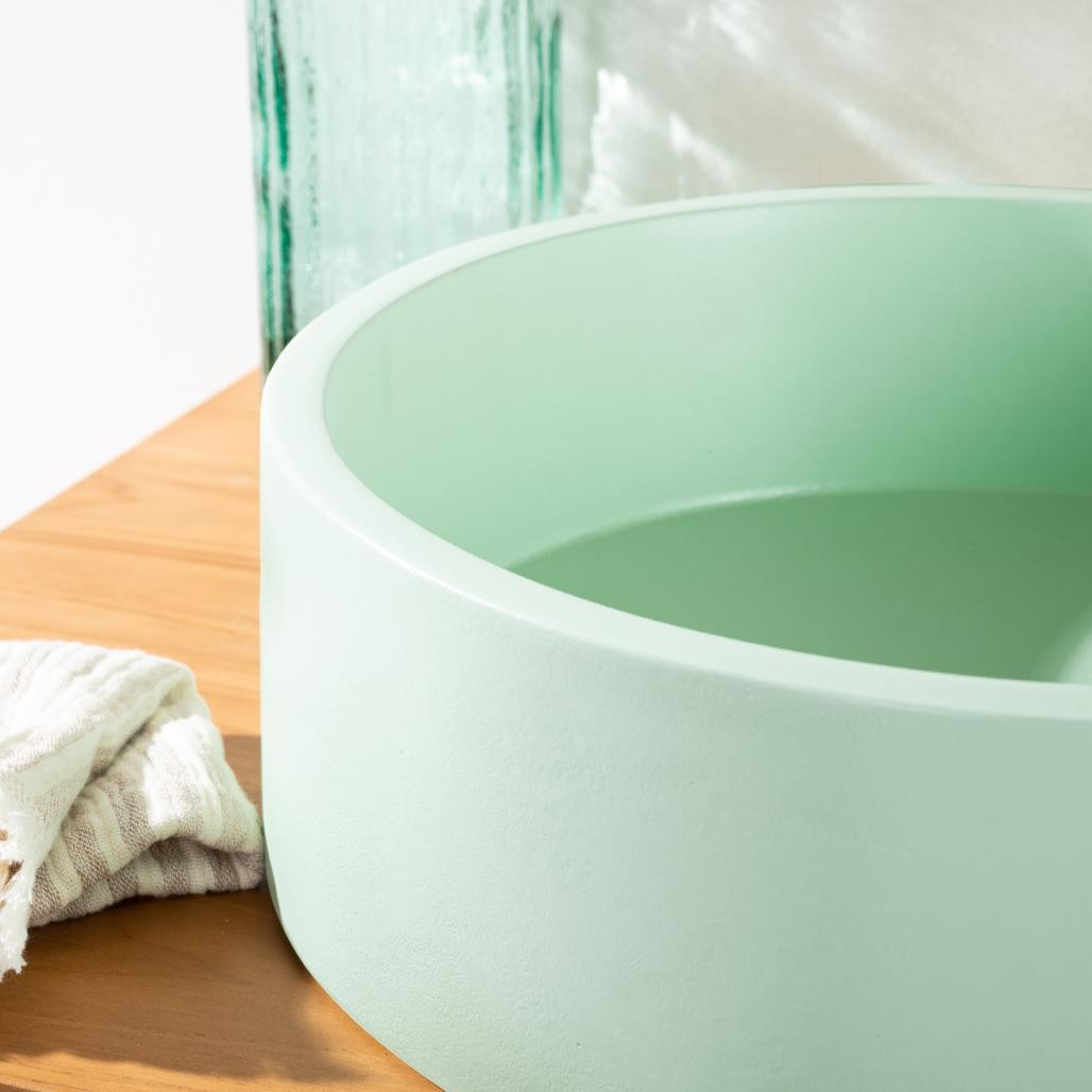 Vasque à poser ronde béton vert Nox Vasque à poser ronde béton vert Nox