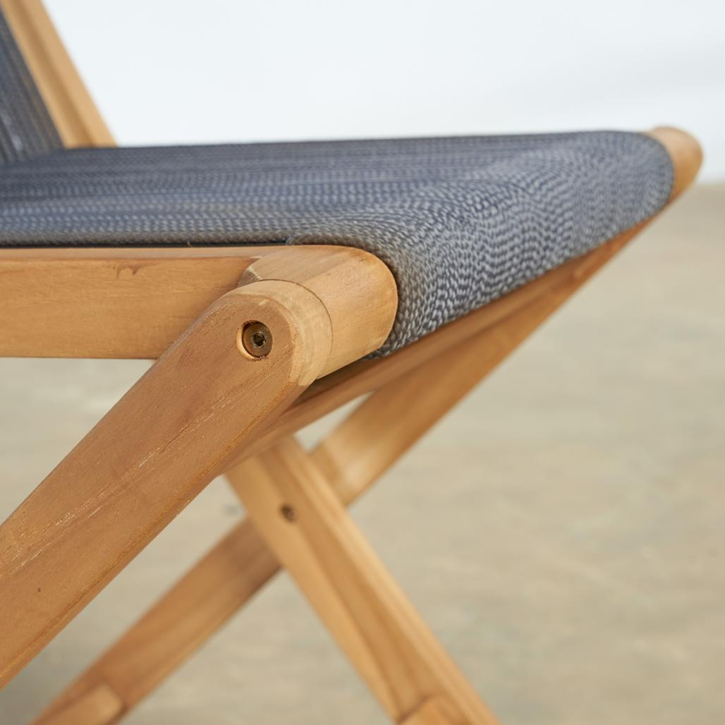Lot de 2 chaises de jardin en teck et corde dark grey Kristo Lot de 2 chaises de jardin en teck et corde dark grey Kristo