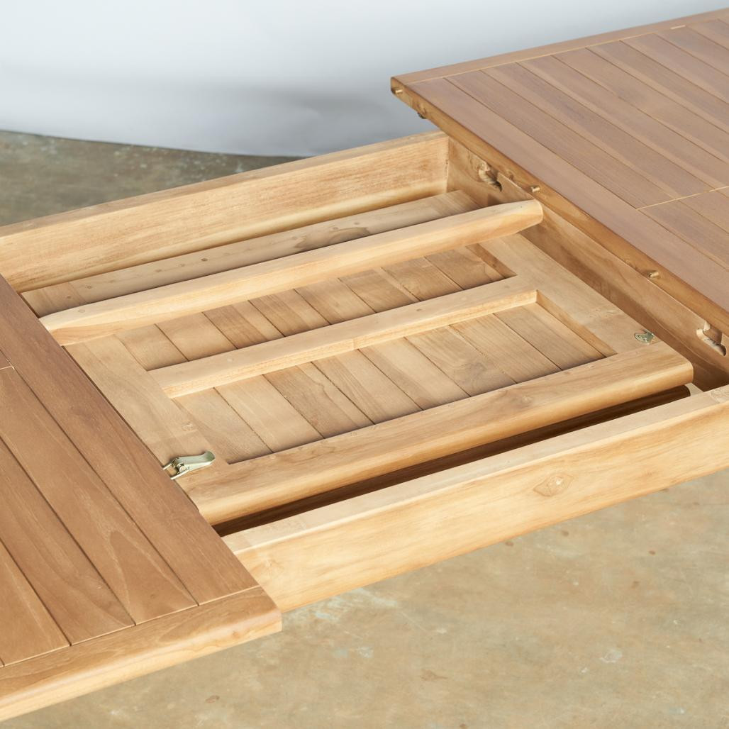 Table de jardin en teck avec rallonge 6/10 pers. Mao Table de jardin en teck avec rallonge 6/10 pers. Mao