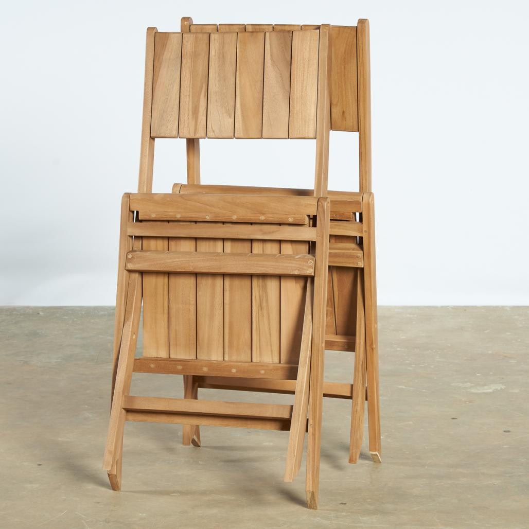 Ensemble de 2 chaises de jardin en teck pliantes Tosca Ensemble de 2 chaises de jardin en teck pliantes Tosca