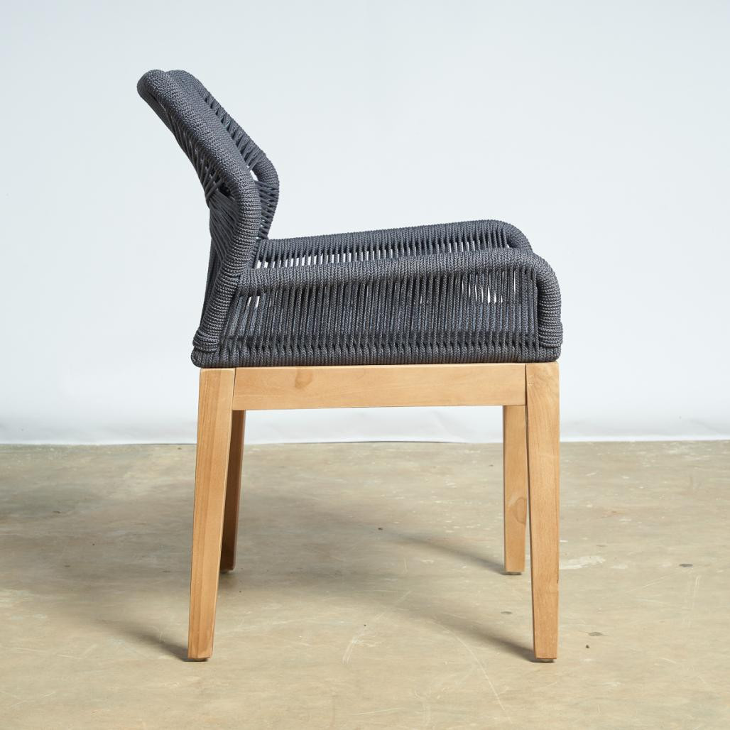 Chaise de jardin en teck et corde dark grey Vera Chaise de jardin en teck et corde dark grey Vera