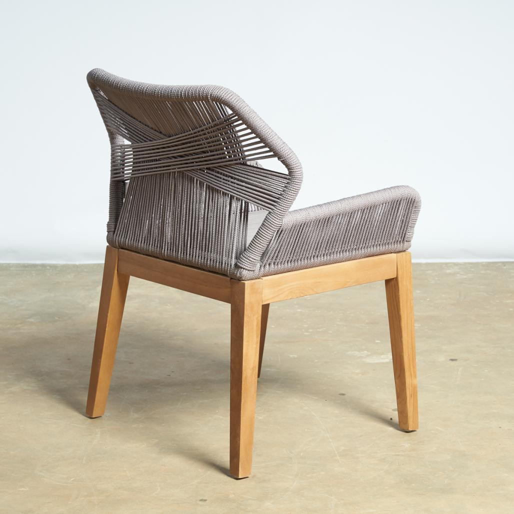 Chaise de jardin en teck et corde gris Vera Chaise de jardin en teck et corde gris Vera