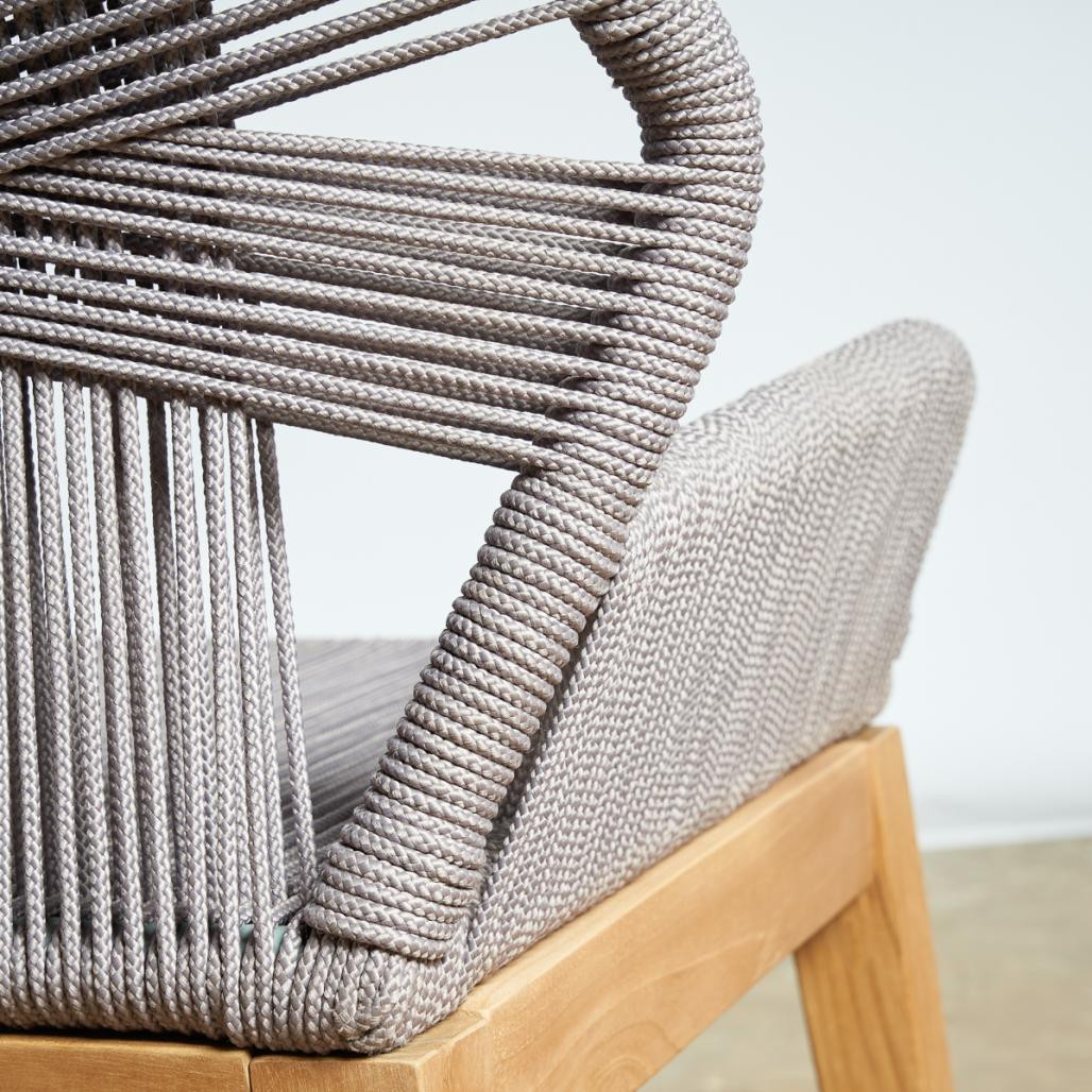 Chaise de jardin en teck et corde gris Vera Chaise de jardin en teck et corde gris Vera