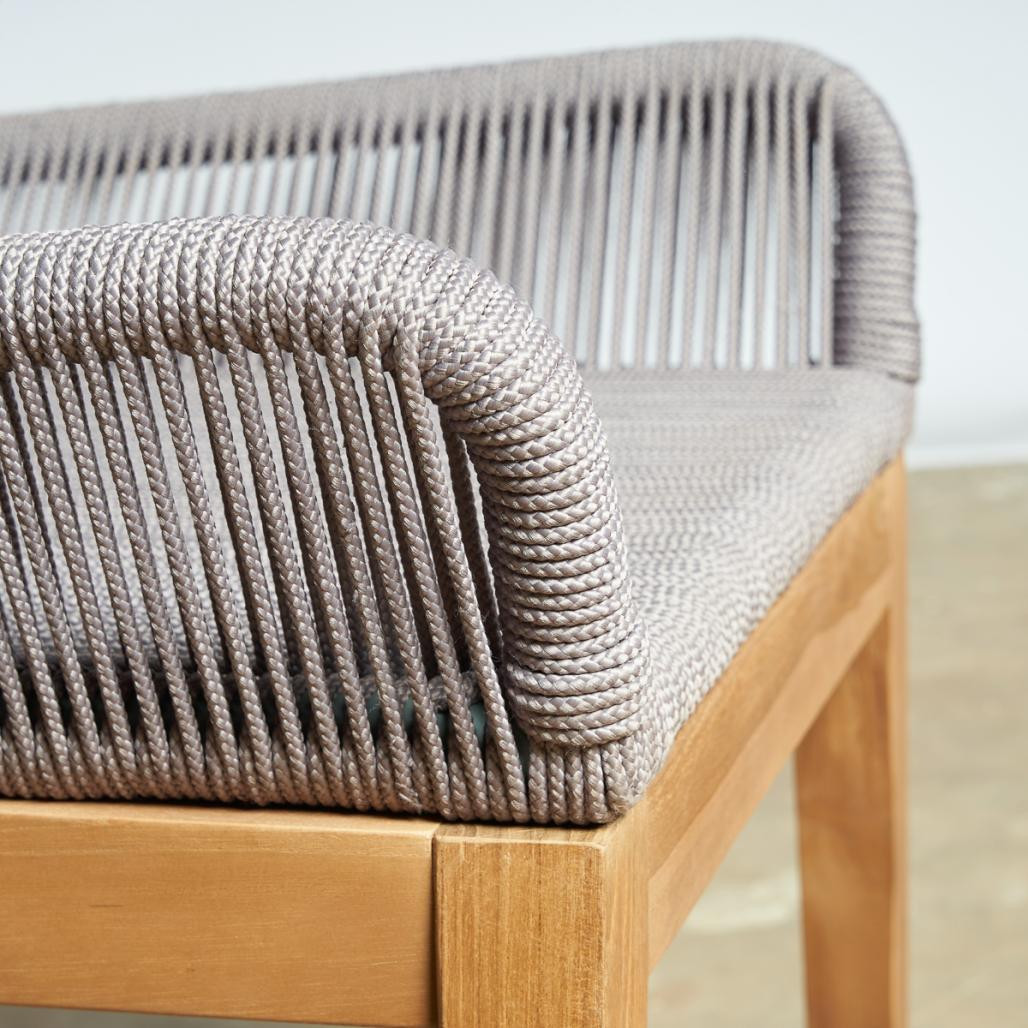 Chaise de jardin en teck et corde gris Vera Chaise de jardin en teck et corde gris Vera