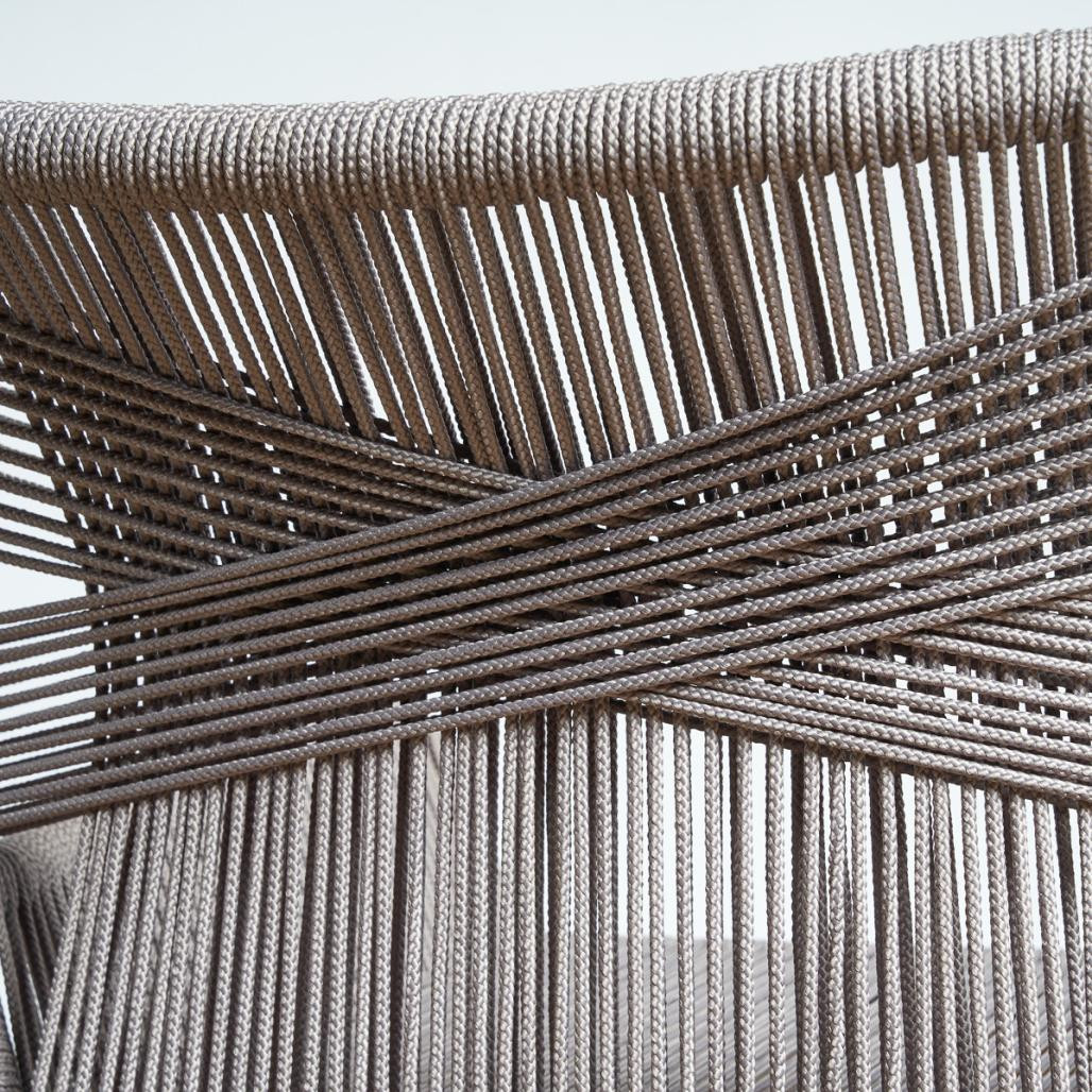 Chaise de jardin en teck et corde gris Vera Chaise de jardin en teck et corde gris Vera