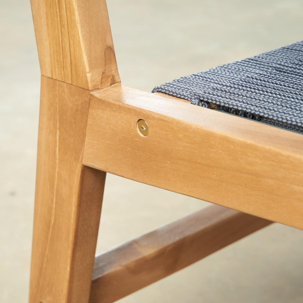 Fauteuil de jardin en teck et corde dark grey Cléo