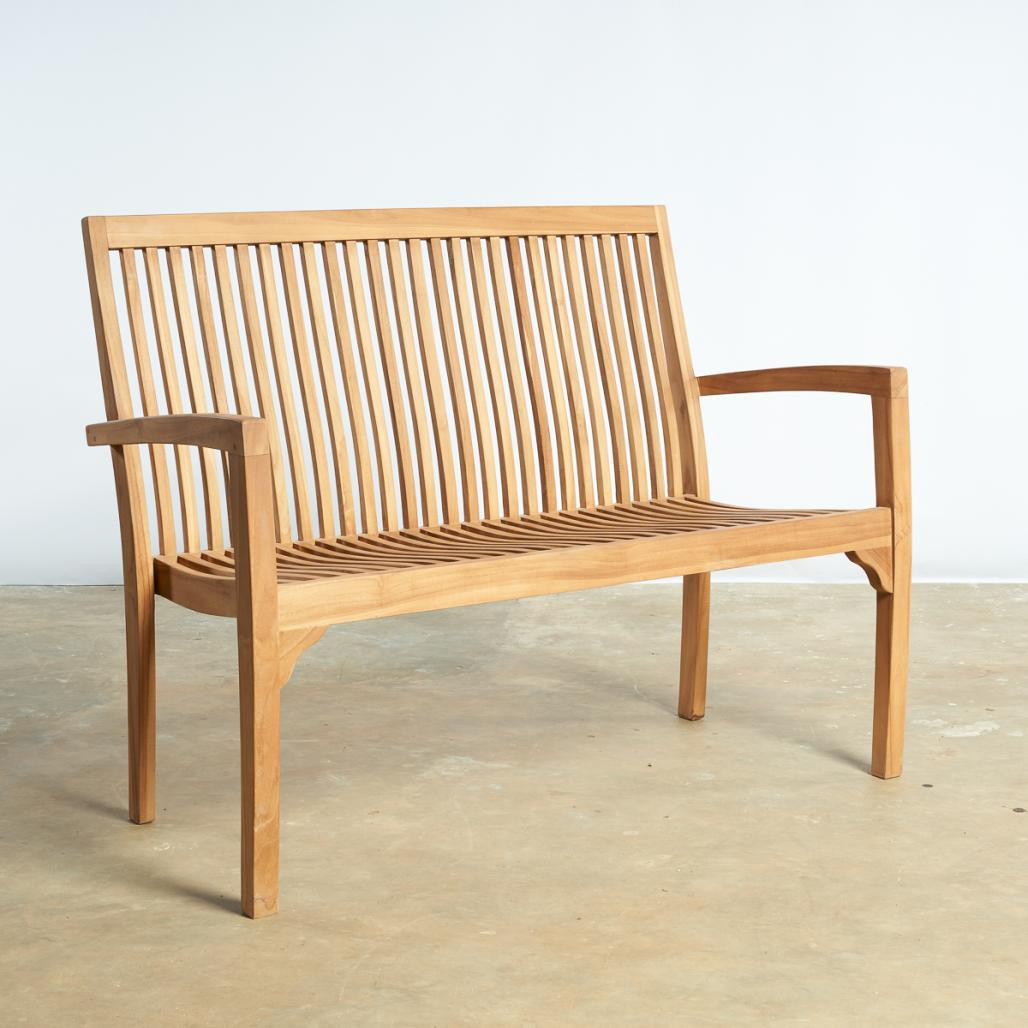 Banc de jardin en teck massif 120 cm Homer Banc de jardin en teck massif 120 cm Homer