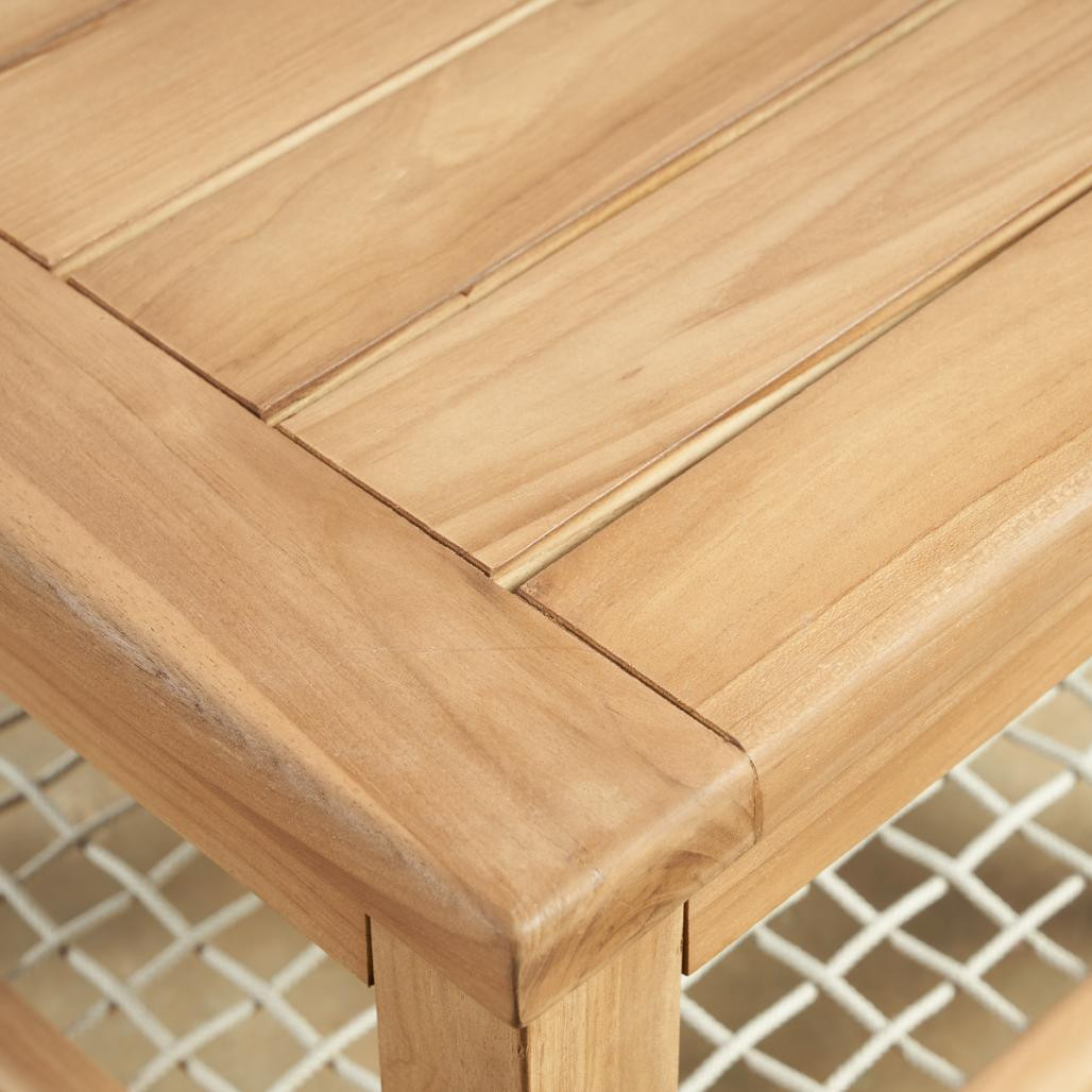 Table basse de jardin en teck 60 cm Leina