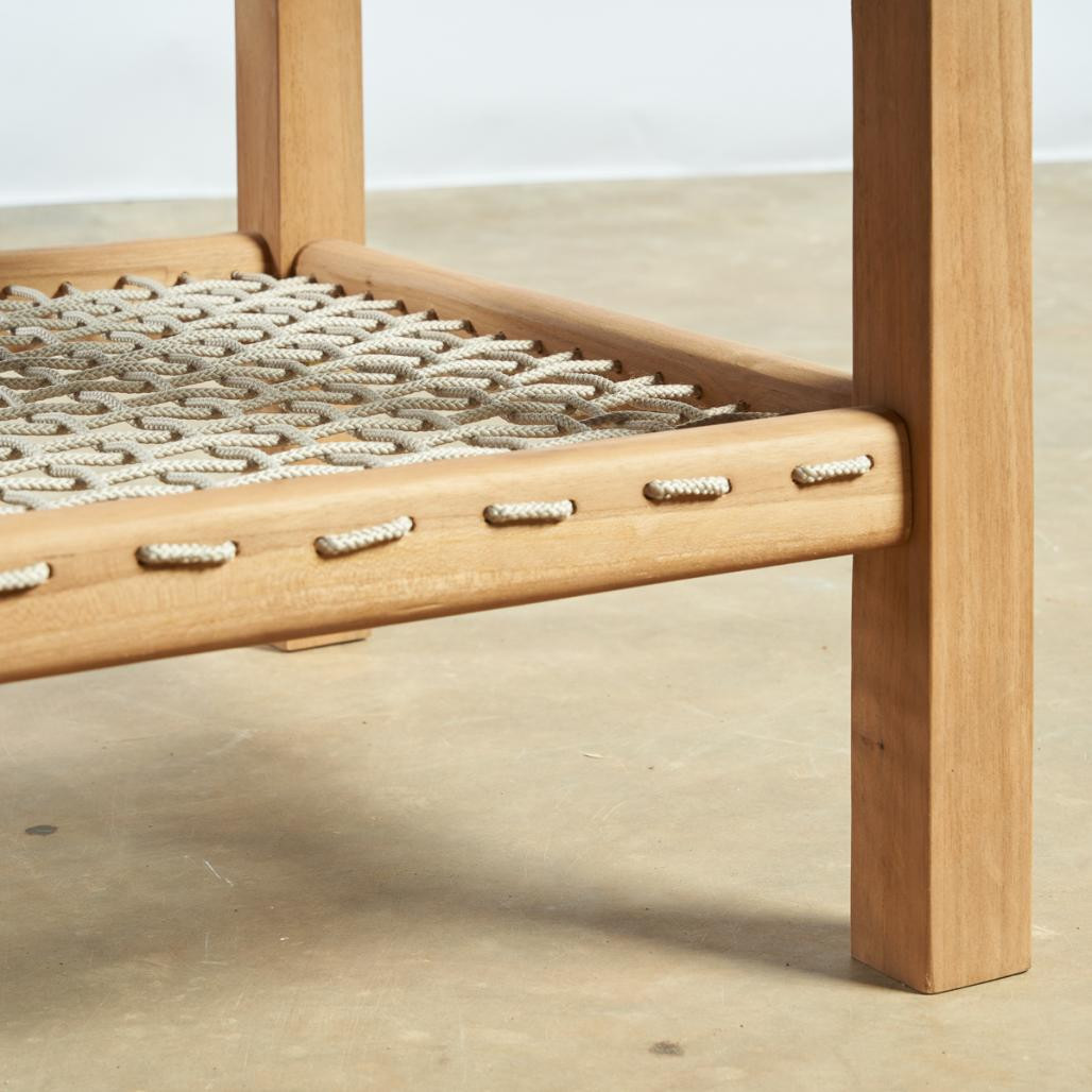 Table basse de jardin en teck 60 cm Leina