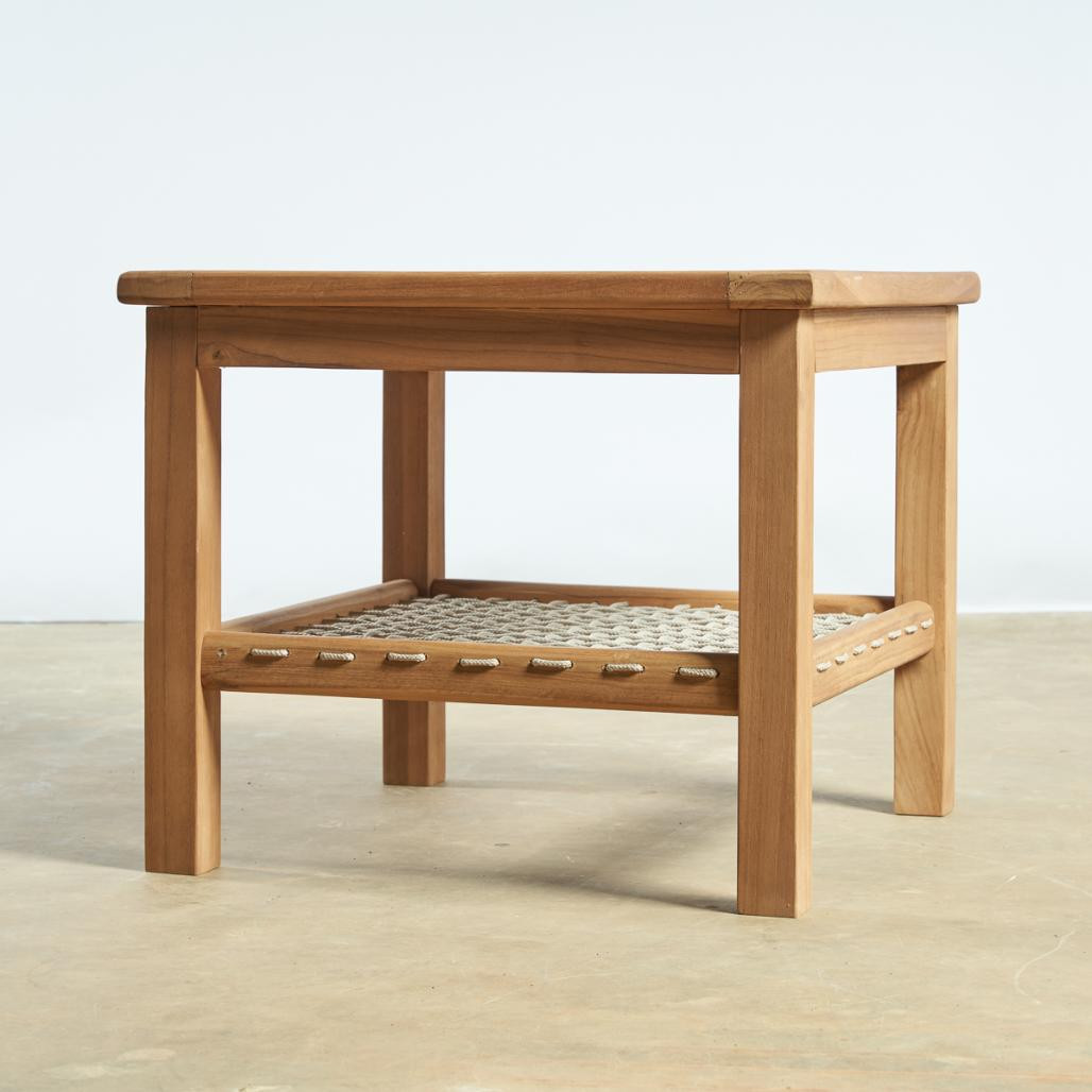 Table basse de jardin en teck 60 cm Leina