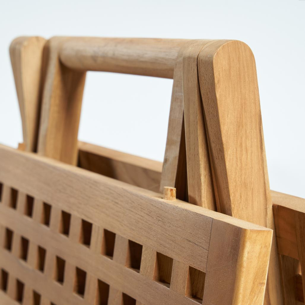 Table basse pliante en teck 50 cm Asya