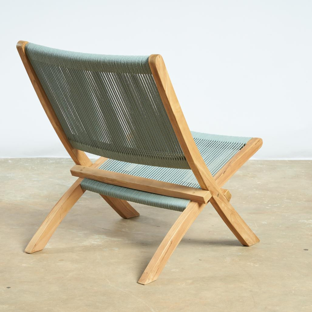 Fauteuil de jardin lounge en corde émeraude Jala Fauteuil de jardin lounge en corde émeraude Jala