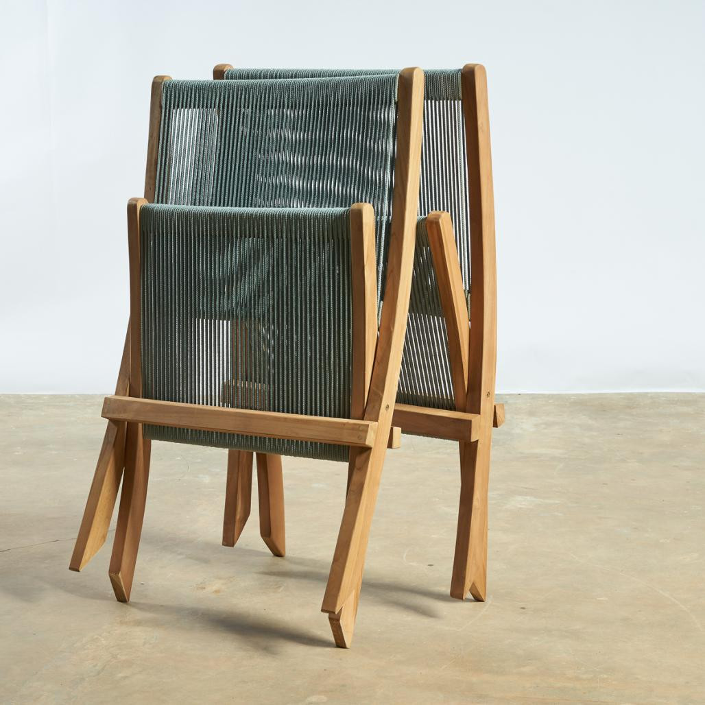 Fauteuil de jardin lounge en corde émeraude Jala Fauteuil de jardin lounge en corde émeraude Jala