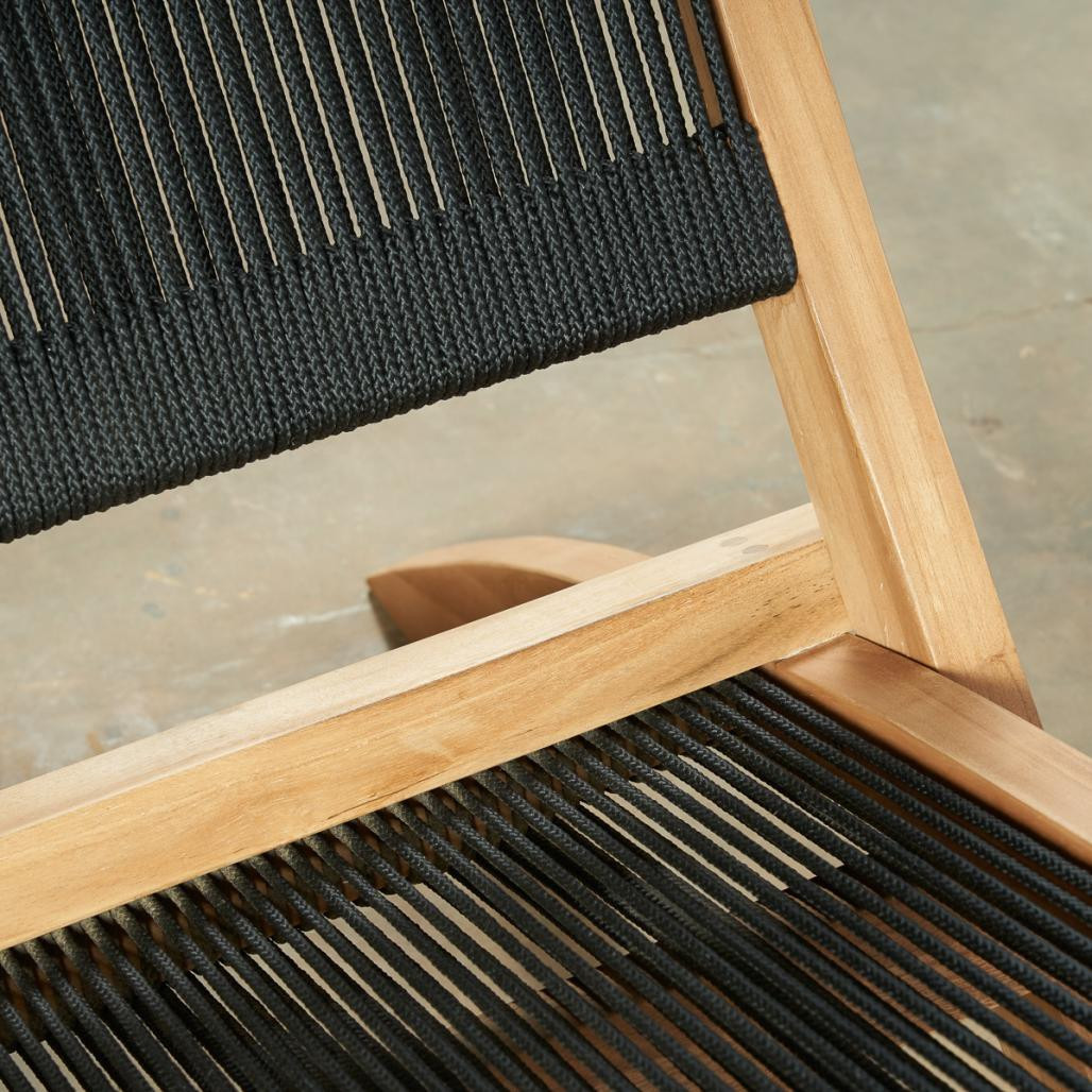 Fauteuil de jardin lounge en corde noir Jala Fauteuil de jardin lounge en corde noir Jala