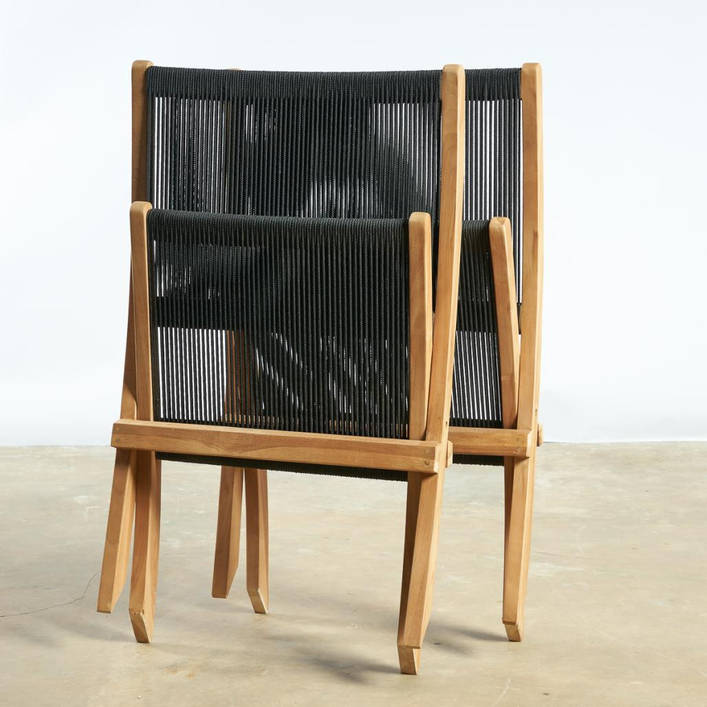 Fauteuil de jardin lounge en corde noir Jala Fauteuil de jardin lounge en corde noir Jala