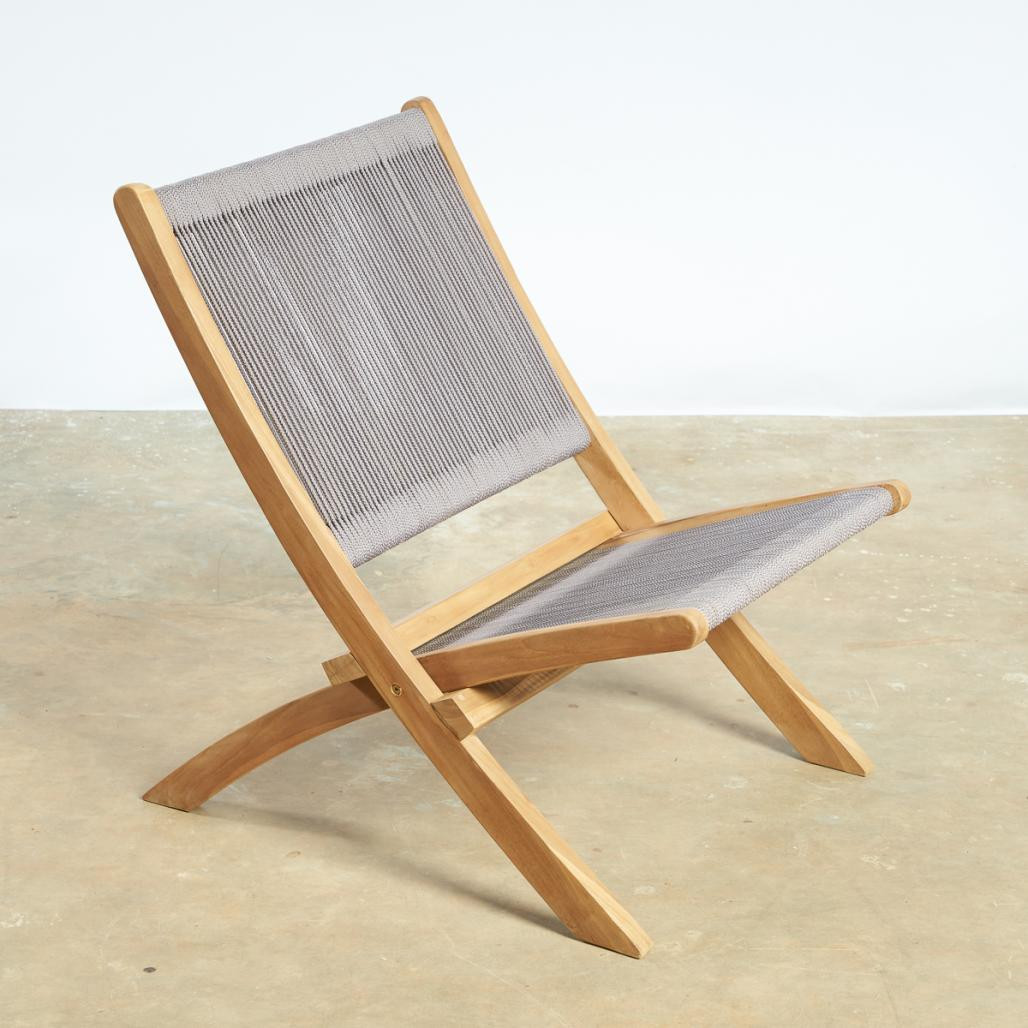 Fauteuil de jardin lounge en corde gris Jala Fauteuil de jardin lounge en corde gris Jala