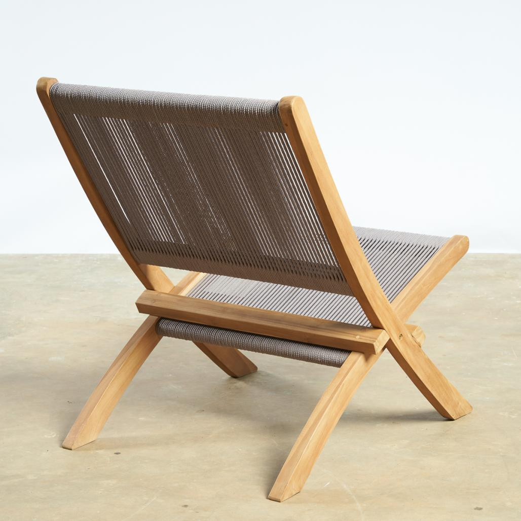 Fauteuil de jardin lounge en corde gris Jala Fauteuil de jardin lounge en corde gris Jala