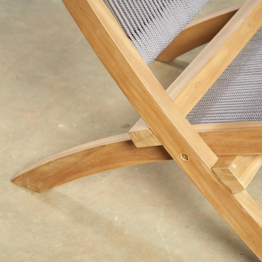 Fauteuil de jardin lounge en corde gris Jala Fauteuil de jardin lounge en corde gris Jala