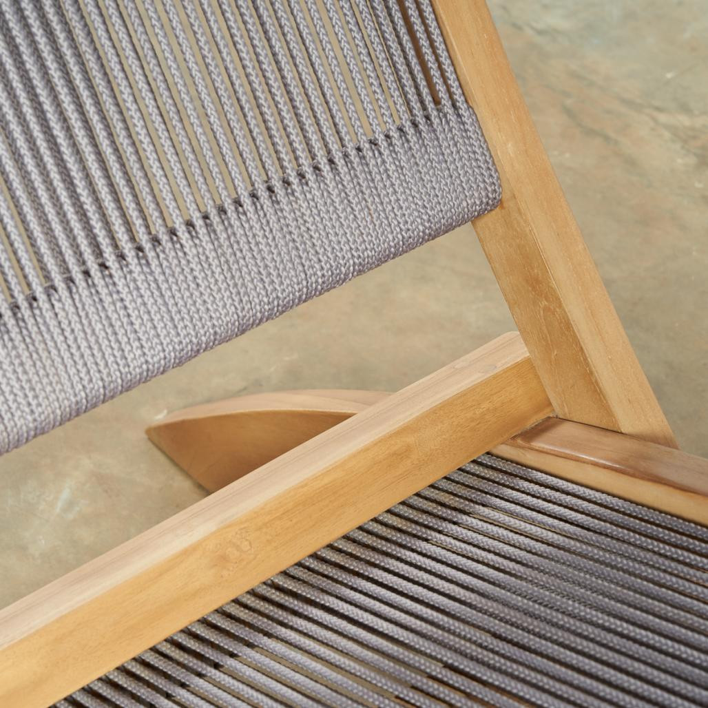 Fauteuil de jardin lounge en corde gris Jala Fauteuil de jardin lounge en corde gris Jala