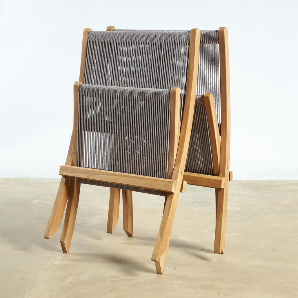 Fauteuil de jardin lounge en corde gris Jala Fauteuil de jardin lounge en corde gris Jala