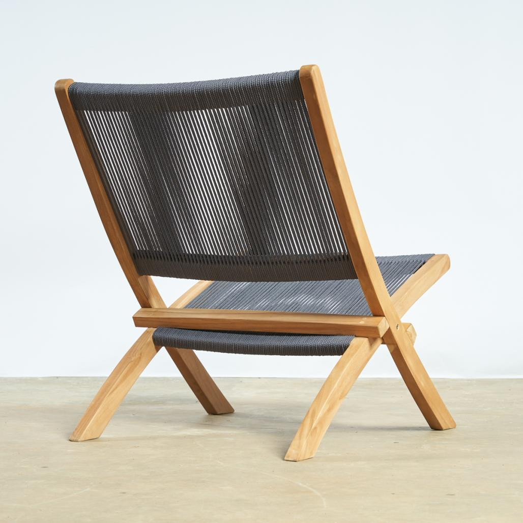 Fauteuil de jardin lounge en corde dark grey Jala Fauteuil de jardin lounge en corde dark grey Jala