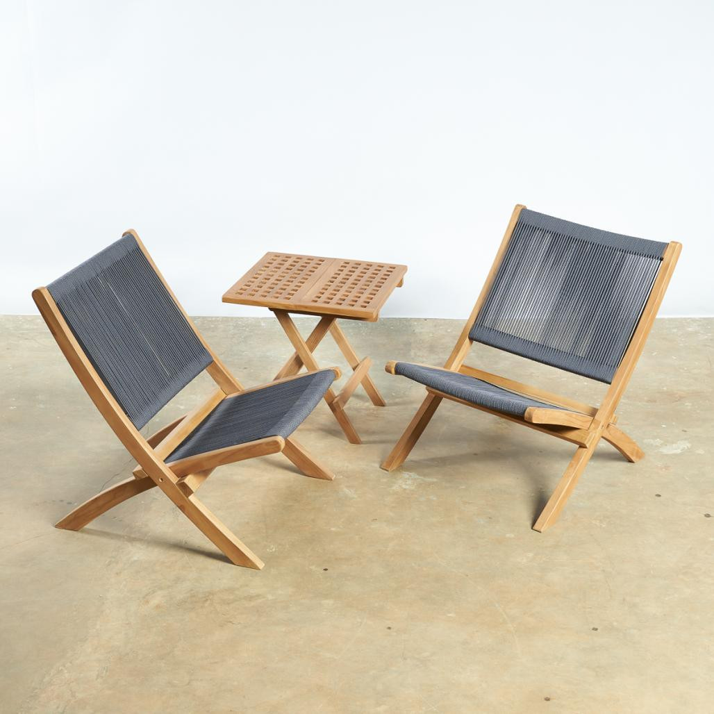 Fauteuil de jardin lounge en corde dark grey Jala Fauteuil de jardin lounge en corde dark grey Jala