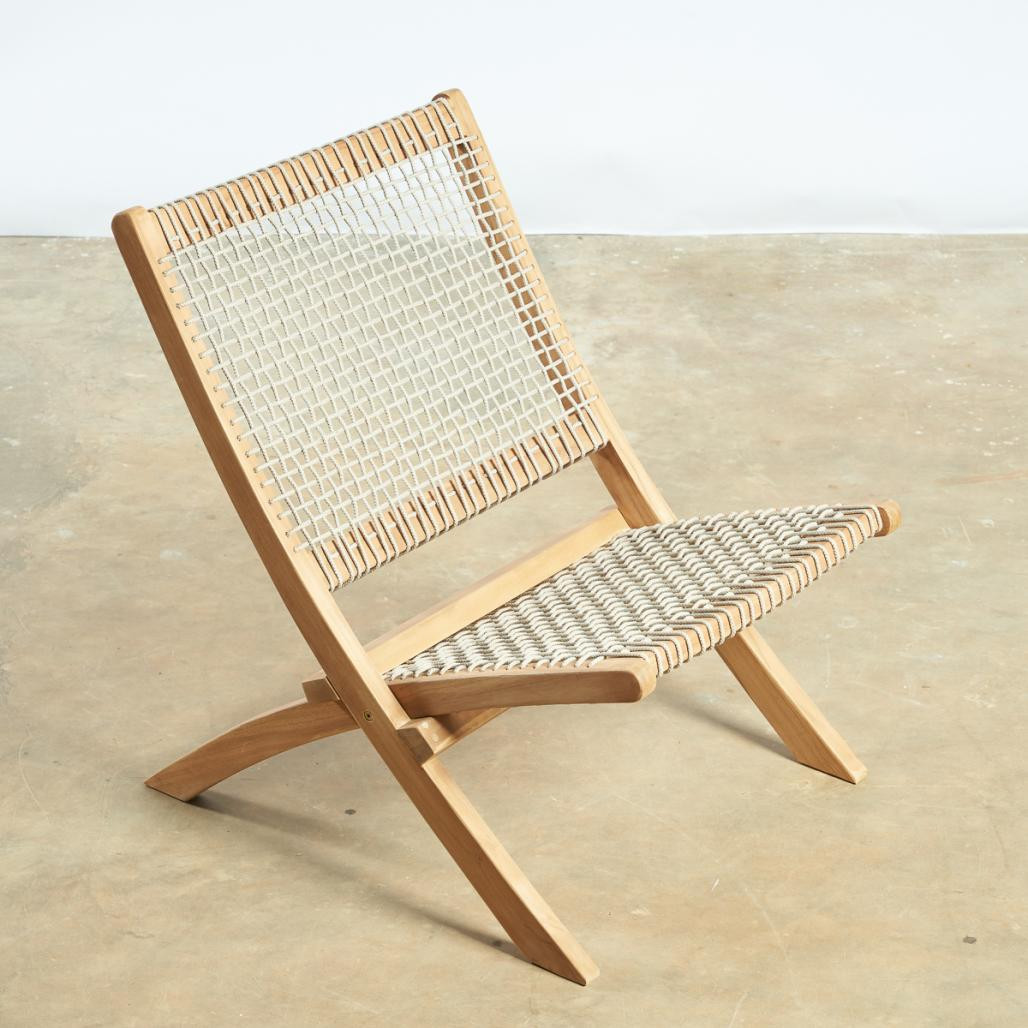 Fauteuil de jardin lounge en corde naturel Leina Fauteuil de jardin lounge en corde naturel Leina