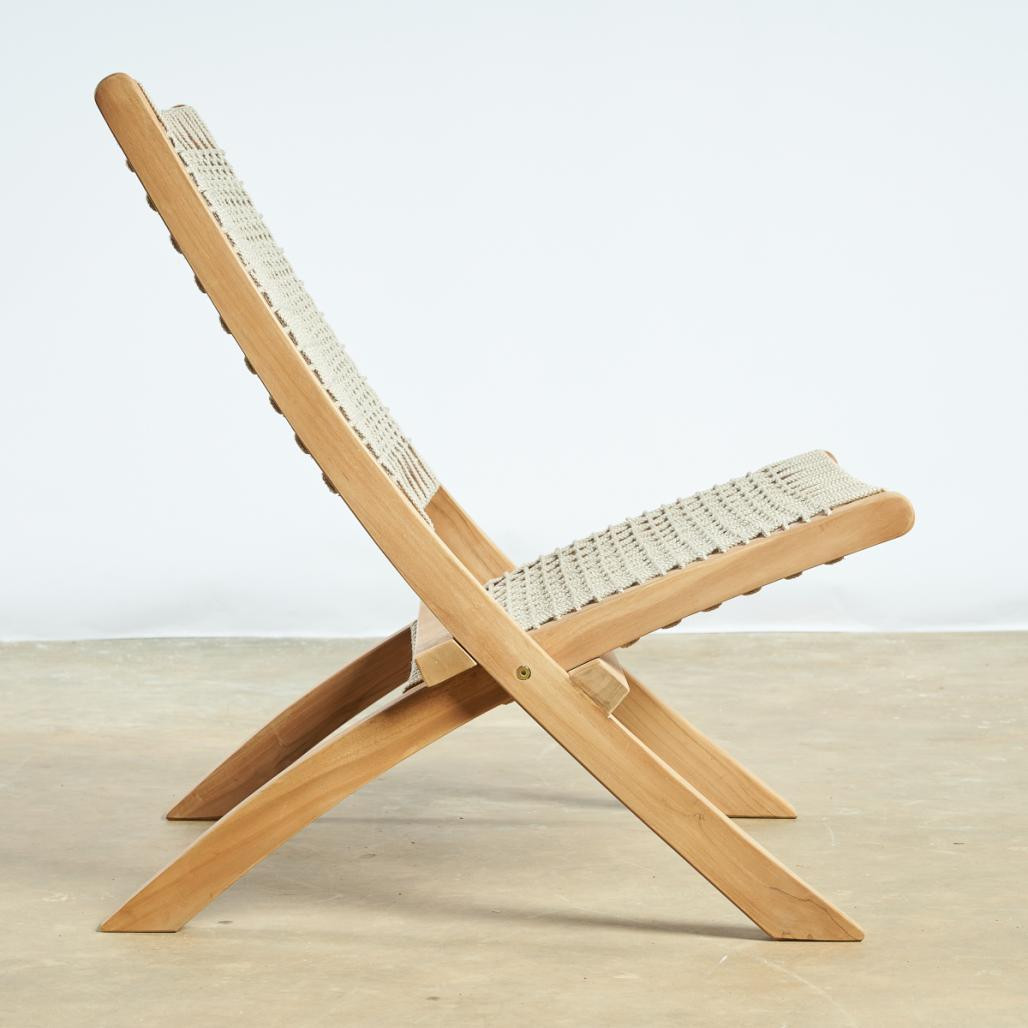 Fauteuil de jardin lounge en corde naturel Leina Fauteuil de jardin lounge en corde naturel Leina