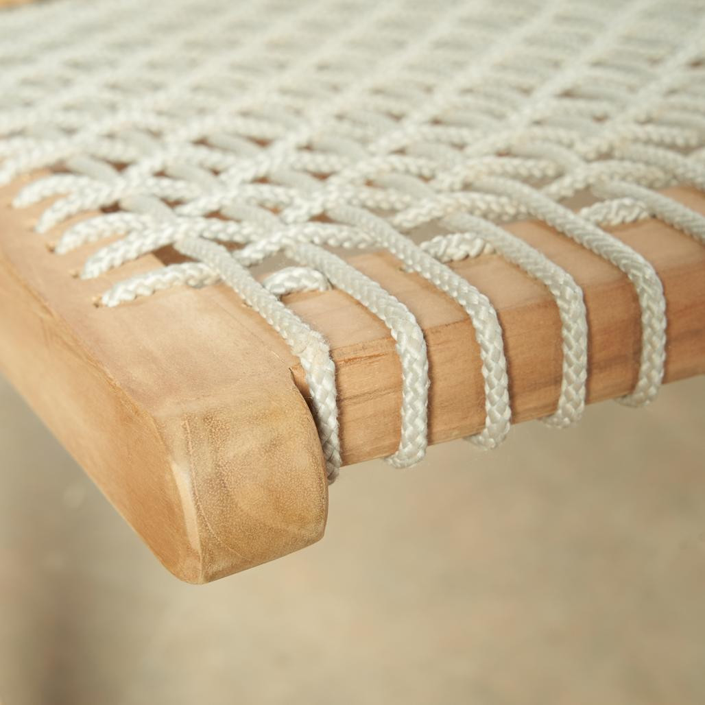 Fauteuil de jardin lounge en corde naturel Leina Fauteuil de jardin lounge en corde naturel Leina