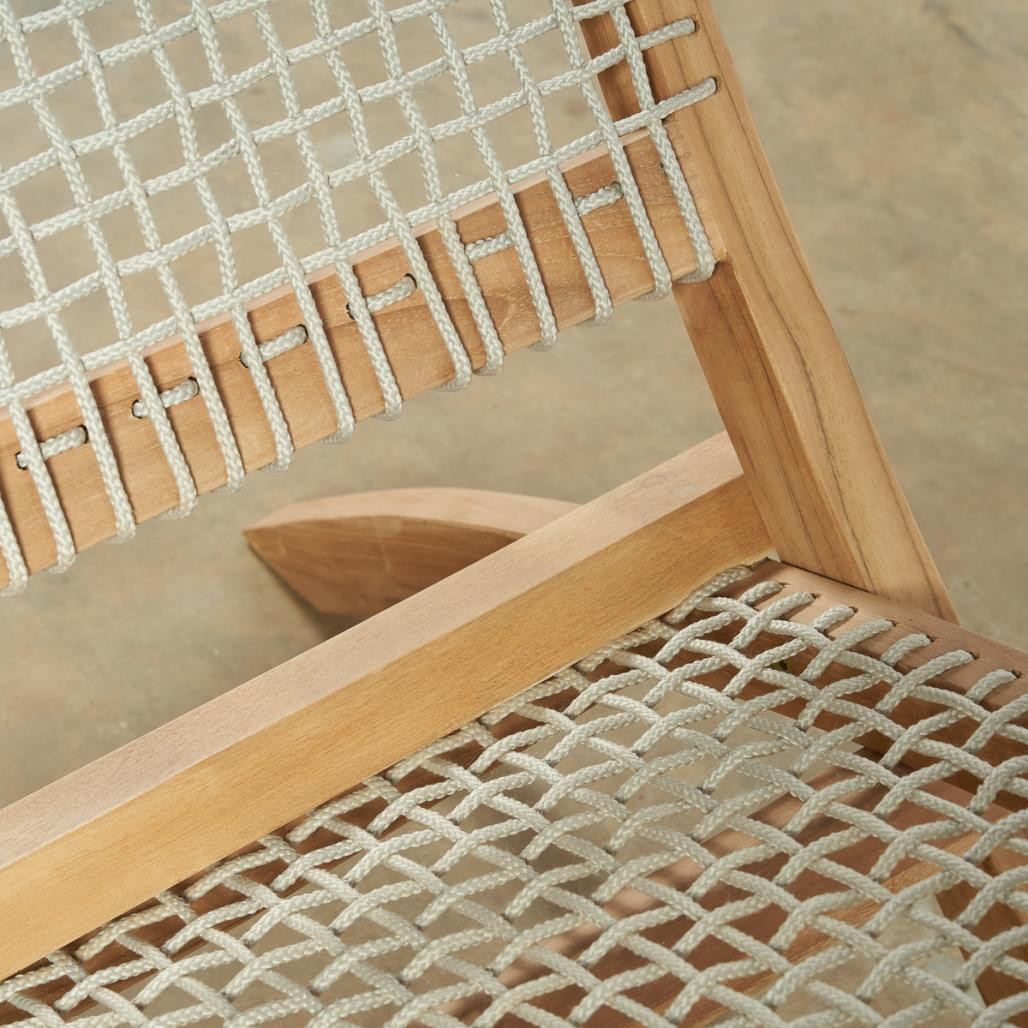 Fauteuil de jardin lounge en corde naturel Leina Fauteuil de jardin lounge en corde naturel Leina