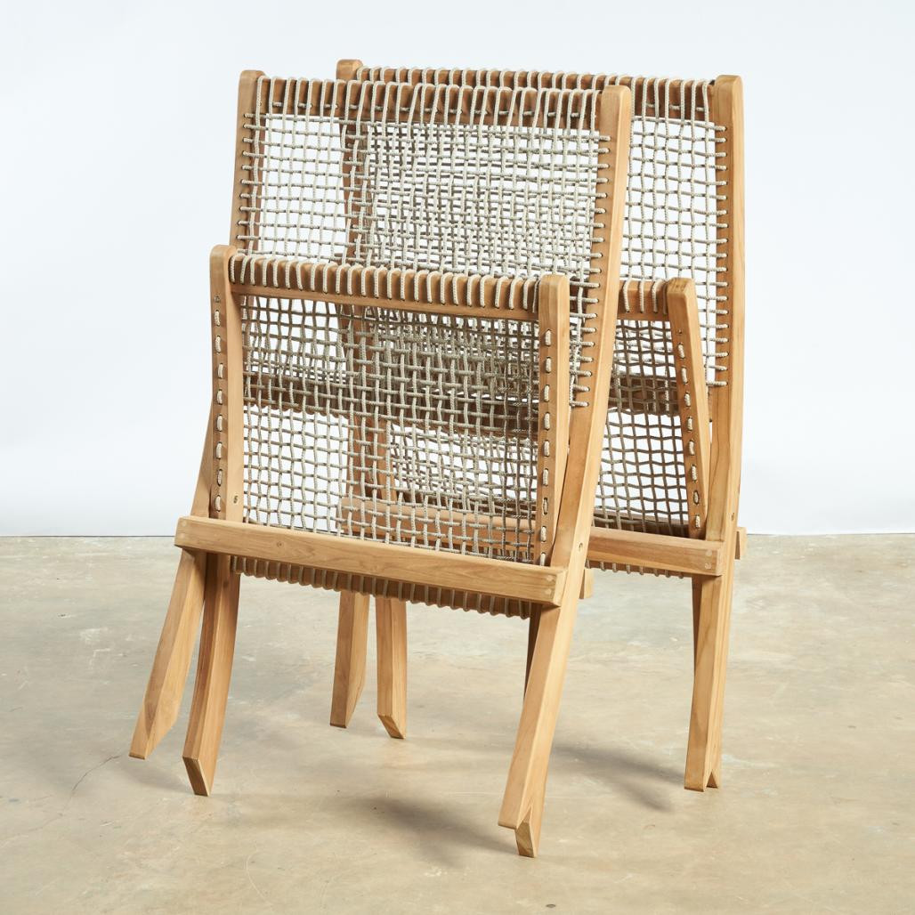 Fauteuil de jardin lounge en corde naturel Leina Fauteuil de jardin lounge en corde naturel Leina