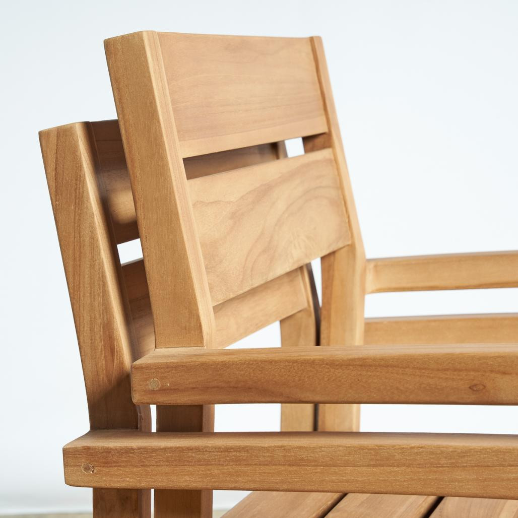 Ensemble table extensible de jardin et 8 chaises en teck