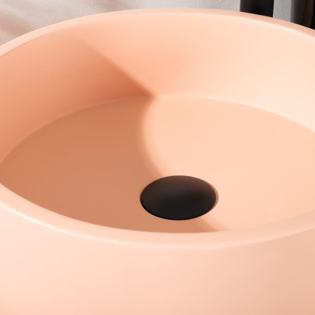 Vasque béton ronde 38cm pêche Nox
