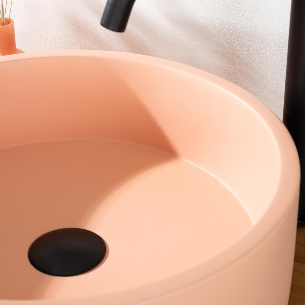 Vasque béton ronde 38cm pêche Nox