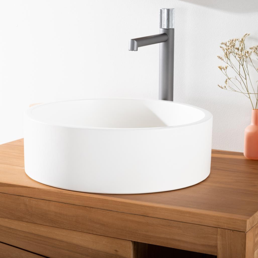 Vasque béton à poser Blanc Nox