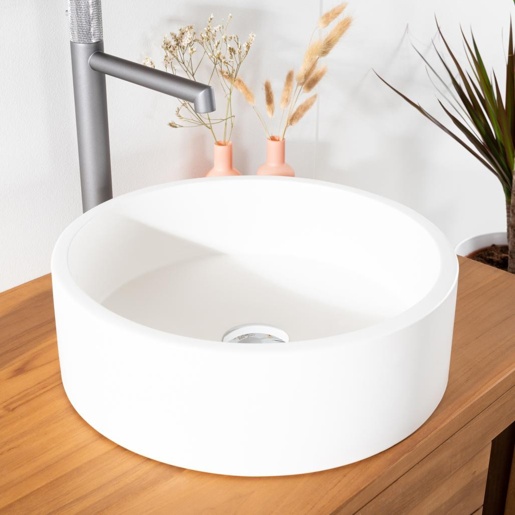 Vasque béton à poser Blanc Nox