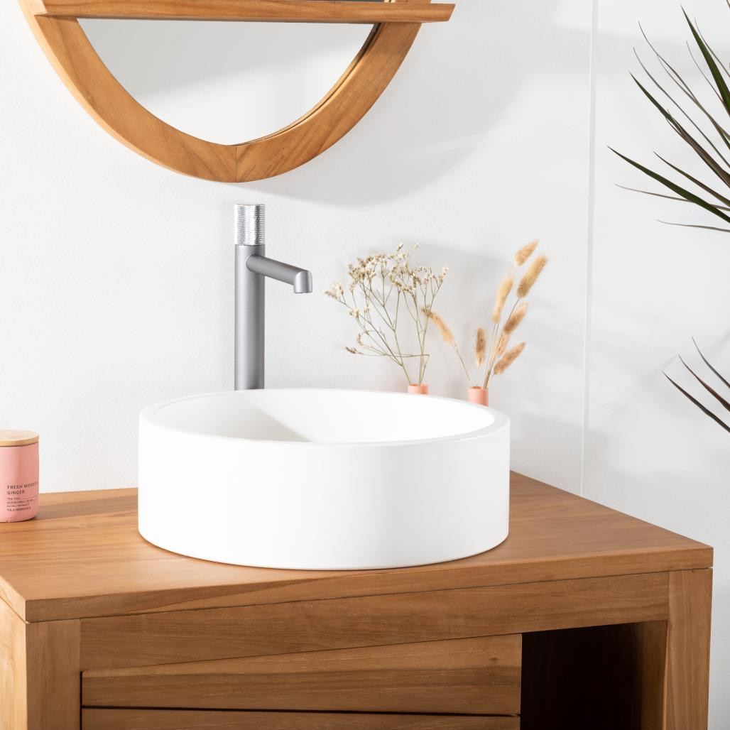 Vasque béton à poser Blanc Nox