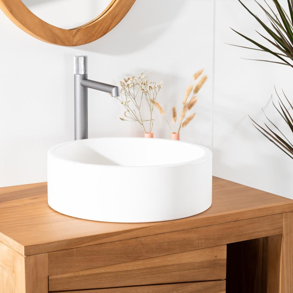 Vasque béton à poser Blanc Nox