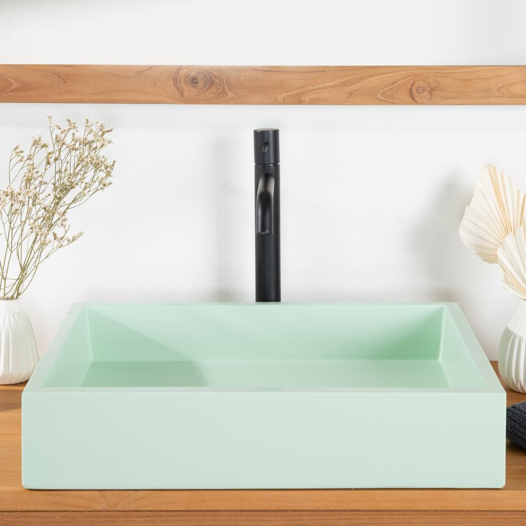 Vasque en béton 50cm vert Okia