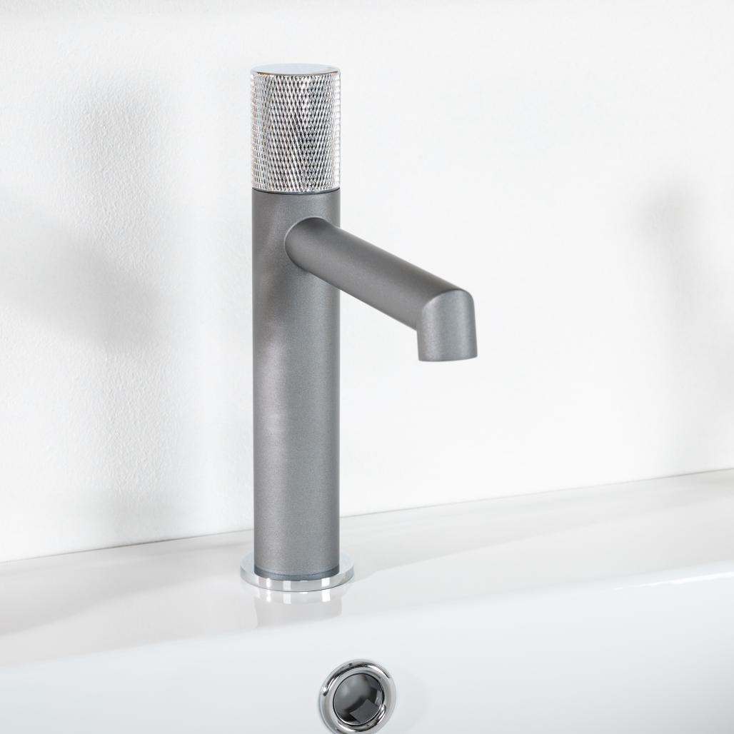 Robinet salle de bain progressif Irminio gris et chromé Robinet salle de bain progressif Irminio gris et chromé