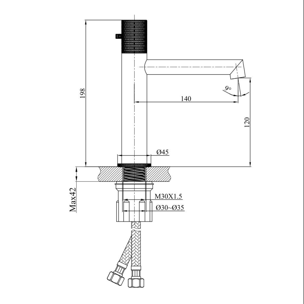 Robinet salle de bain progressif Irminio gris et chromé Robinet salle de bain progressif Irminio gris et chromé